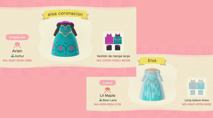 Animal Crossing New Horizons Codes For Frozen S Elsa And Anna Outfits