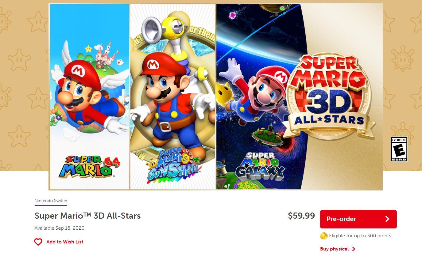 mario 3d all stars is limited