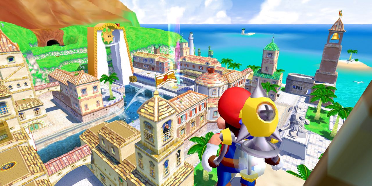 super mario sunshine does the island get brghter