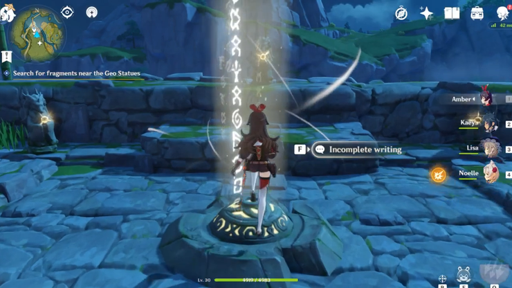 Genshin Impact Incomplete Writing Statue Puzzle Guide