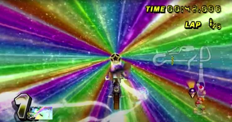 On The Level Taking A Joyride Down Super Mario Kart S Rainbow Road