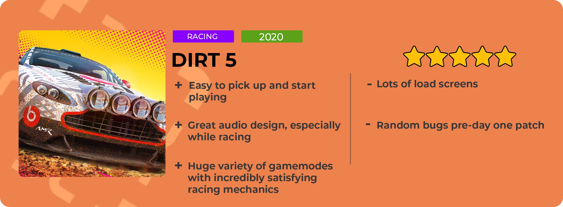 dirt 5 car rating system