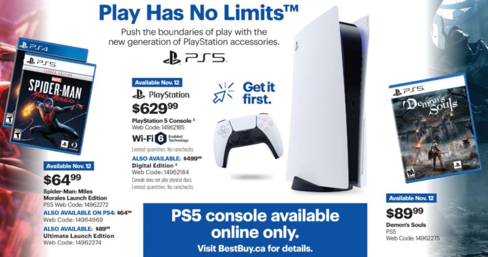 canadian price for ps5