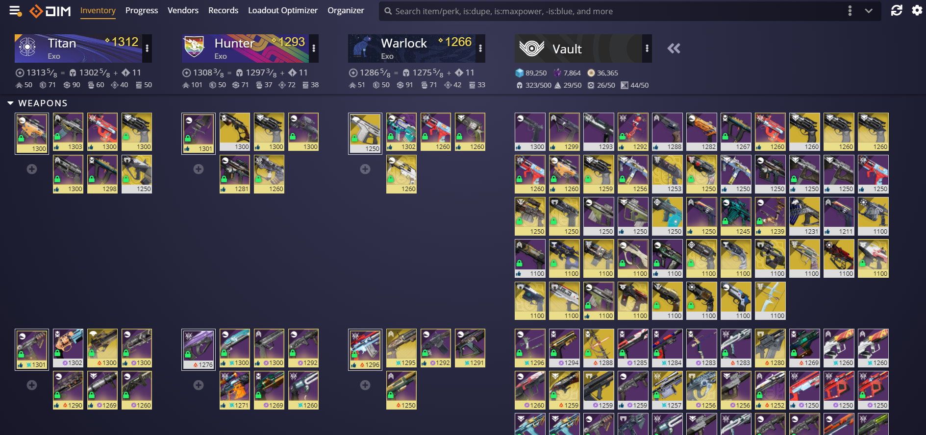 does destiny 2 item manager stats take mods into account