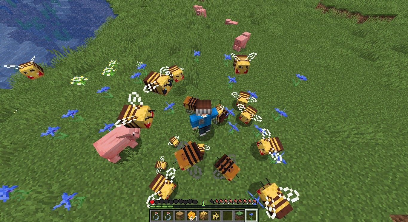 angry bee minecraft