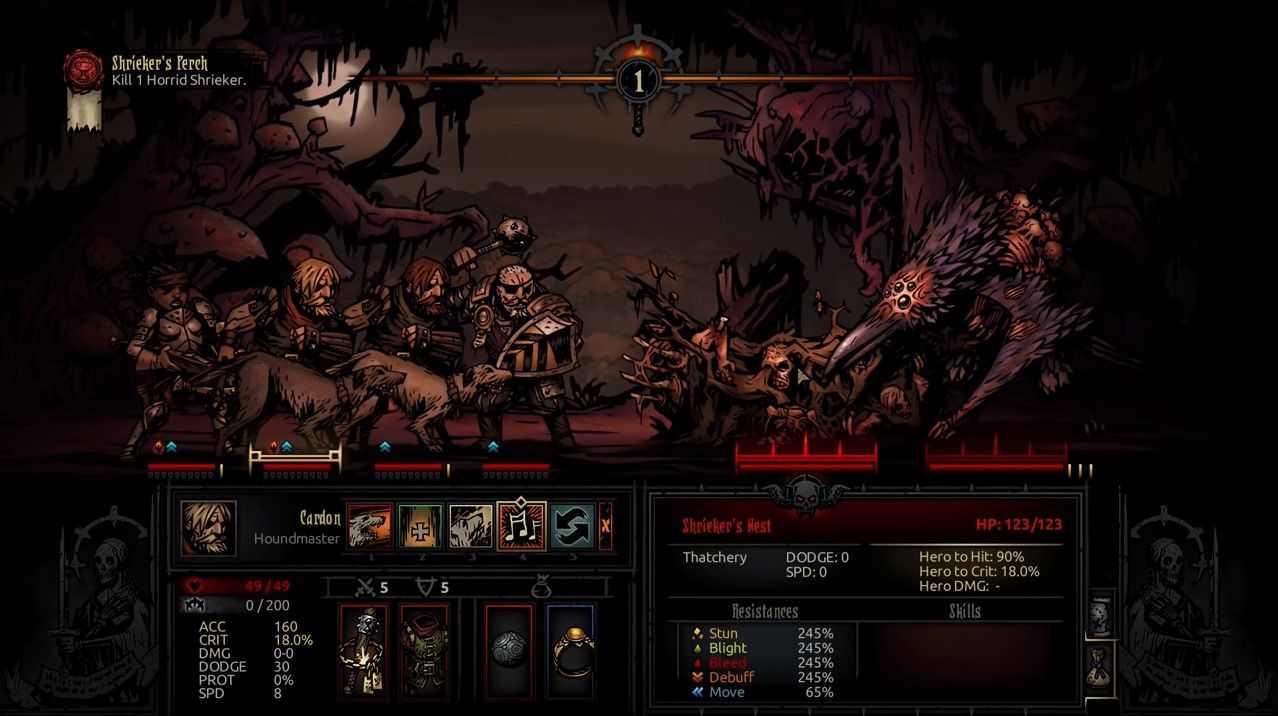 darkest dungeon when to challenge horid shrieker